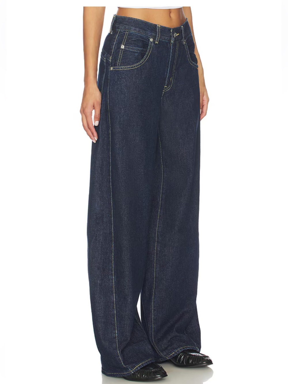 NWT $110 Levi's X Revolve Super Baggy Barrel Jeans 27X32 Blue - Picture 4 of 12